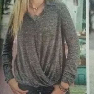 Maurices H Grey Twist Top/Cover Up